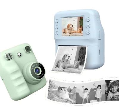 Mini Cute Style Instant Rechargeable Kids Camera CMOS Full HD 2.4" Screen Auto Focus 150 Wide Angle Filter Print