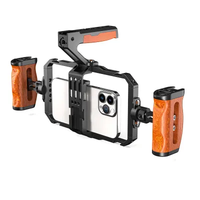 Smartphone Video Rig Stabilizer Cage for Vlogging and Live Broadcast Top Grip Accessory