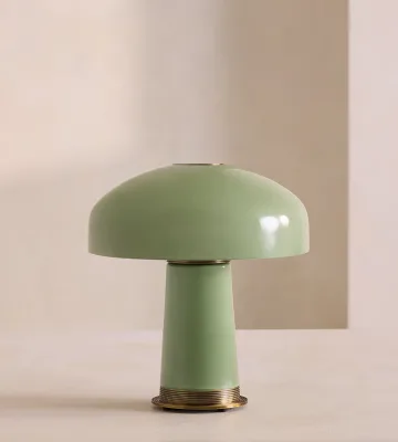 Green Portable Glass Table Lamp