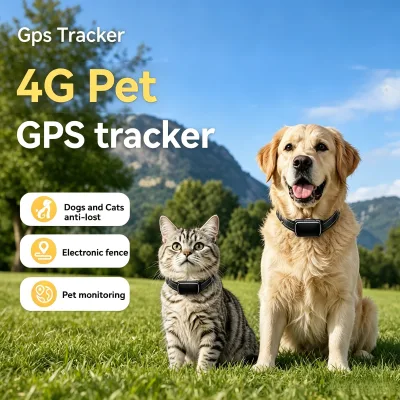 Global 4G Pet GPS Tracker with Long Battery Life, Anti Lost Collar Locator for Dogs and Cats
