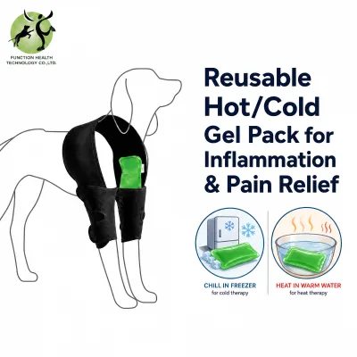 Segmented Hook and Loop Dog Elbow Brace Reusable Gel Pack for Canine Arthritis Swollen Joint Care Custom Logo Supported