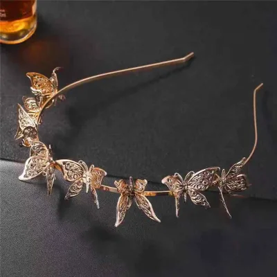 Wholesale butterfly Head Bopper Metal Headband Hair Accessories Women Headband