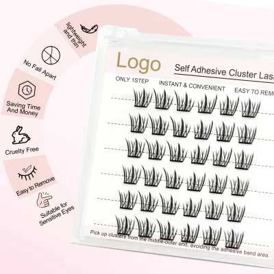 Soft and Lightweight Natural Look Multiple Styles Long Lasting press on DIY Cluster Lashes