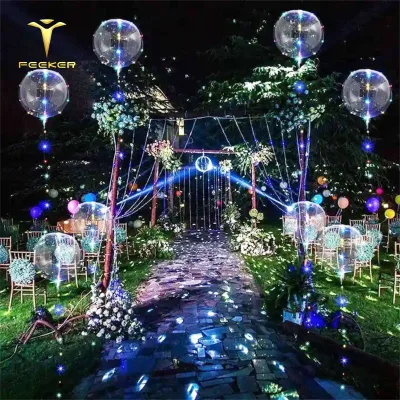 4d Chrome Party Birthday Decoration Balloon With Pole And Led String