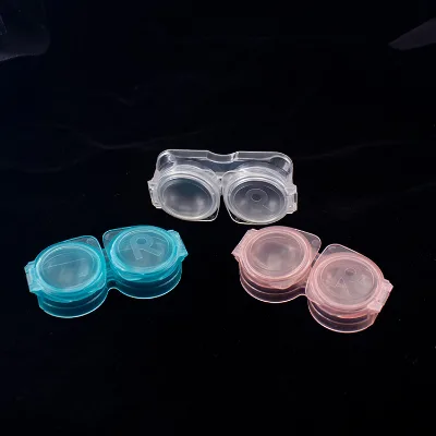 Screw-free Lid Type Cute Cheap  Lovely  Contacts Lenses Case  Simple Eye Logo Style Storage