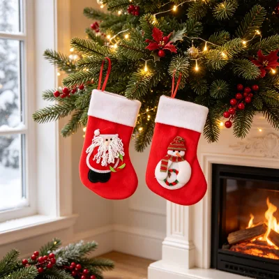 Christmas Stockings Santa Claus Snowman Candy Gift Bags New Design Snowman Design Hanging Decor