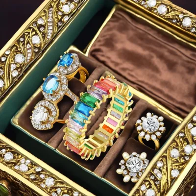 Hot Selling European and American New Micro Inlaid Zircon Open Adjustable Size Ring Women's Retro Personalized Jewelry Ring