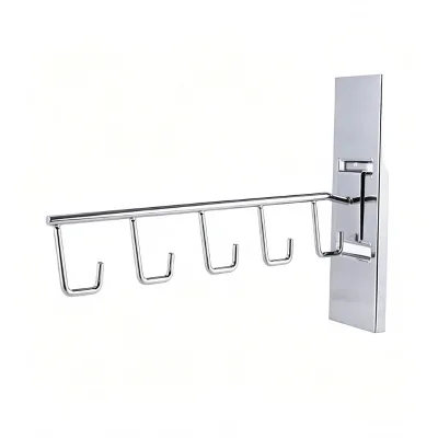 Heavy Duty Chrome Plated Adjustable Door Hook Rack Multi-Purpose Clothes Bag Towel Hanger Slatwall Mount for Home Retail Display
