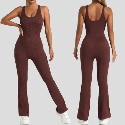 Custom Sportswear Wholesale Gym Clothes High With Chest Pad Women Yoga Sets Women Breathable Tight Butt Lift Sport Jumpsuit