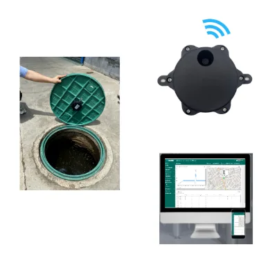 Real-time Wireless Manhole Cover Monitor Round Manhole Cover Sensor Move Open Detectior