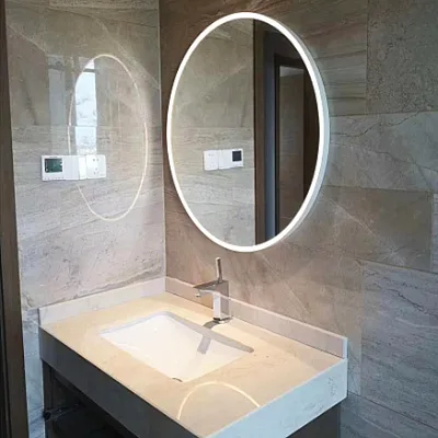 Modern Illuminated Bathroom Bedroom Mirror Glass with Temperature Control Smart LED