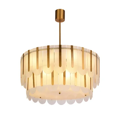 Modern Gold Glass Pendant Light for Living Room Hotel Decor with LED