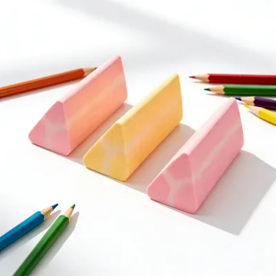 Promotional Stationery Students Hot Sale Lasting Clear Children's Eraser Pencil Gift Triangular PVC Erasers for School Kids