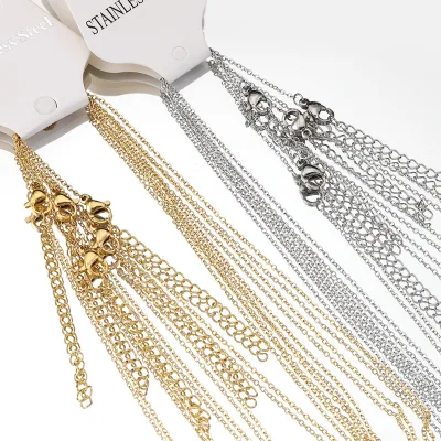 Stainless Steel Oval Chain Necklace Chain 1.97inch Extender Chain DIY Jewelry Accessories 5pcs /Bag