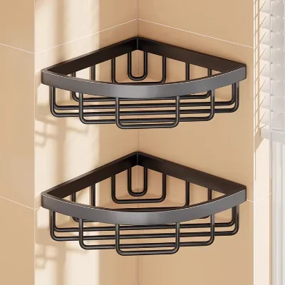Bathroom Organizer Multipurpose Wall Mounted Shelf Set for Washing Storage Corner Shelf for Kitchen Hotel Shower Room