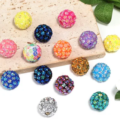 Colorful Snowflake Resin Rhinestone Heavy-Duty DIY Acrylic Beads Loose Beads for Phone Chains Cute Bead Pen Accessories