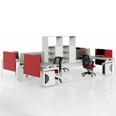 Modular Linear Partition System Modern Eco-Friendly Open-Plan Office Workspace Certified White MFC Frame Soundproof Room