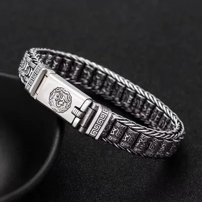 Hand woven spinning cylinder bracelet men's and women's rotating beads Buddhist scriptures China-Chic vintage bracelet jewelry