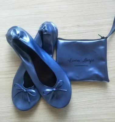 European Hot Sale Cheap Silver Roll up Women Ballerina Shoe
