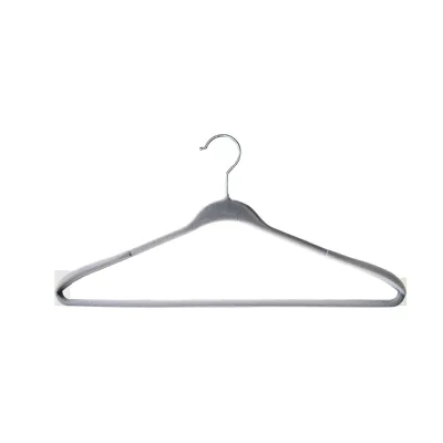 Plastic Single Tier Clothes Hangers Wide Shoulder Non-slip Sweater Hangers With No Shoulder Bump Flocking Suit Hangers