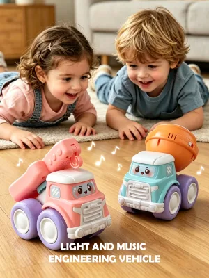 1 Cute Musical Truck Toy for Babies, Features Piano, Guitar, and Drums; Great Early Educational Sensory Friction-Powered Vehicle