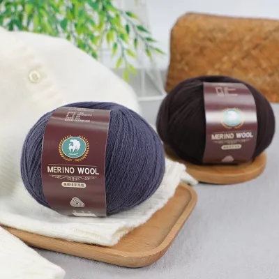 Thick Merino Hand Knitting Yarn Storage 6mm Wool Blended Yarn China Wool for Knitting