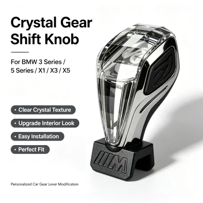 Hot Selling Crystal Manual 5 Speed 6 Speed Universal Car Gear Knobs with 8mm 10mm 12mm for BMW 3 Series /5 Series/X1/X3/X5