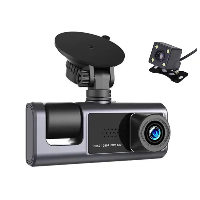 2-In-1 Auto Video Recorder Dash Cam with 1080P HD Doos Ips 3 Lens Dash Camera 'S Camcorder 1-Year Warranty