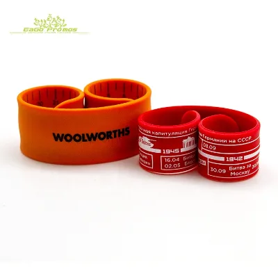 2025 Custom Various Colors Eco-friendly Reflective Spiky Silicone Slap Plastic Bracelets for Promotional Gifts