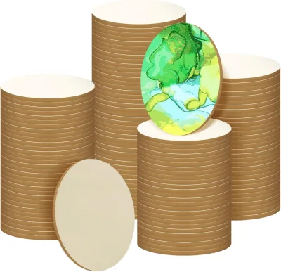 200-Piece 2-Inch Unfinished Natural Wood Discs Blank Cutout Wooden Tags DIY Craft Supplies