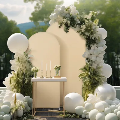 Circular Bending Custom Plain Background Advertising Wedding Display Background Frame Arched Door Cloth Cover