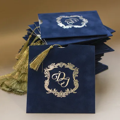 Personalized Velvet Envelope Business Invitation Greeting Cards Paper Gift Cards for Sale