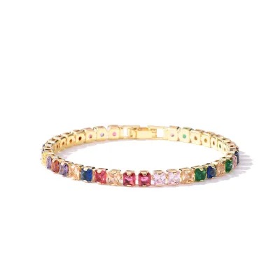 SHIYOUYOU High Quality Fashion Tennis Bracelet Hip Hop Style Diamond Rhinestone Zirconia Claw Chain Bracelet