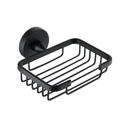 Black Stainless Steel Wall Mounted Bathroom Soap Rack Soap Drain Storage Rack