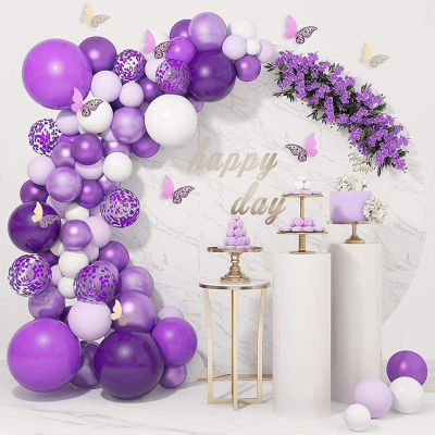 Cool Balloons Prices Ballons Wholesale Happy Baby Balloons Pastel Ballon Garland Purple Balloon Garland with butterfly
