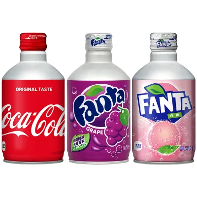 Wholesale Soft Drink Fruity Soda 300ml*24 Canned Fenda Orange From Japanese Peach Flavor