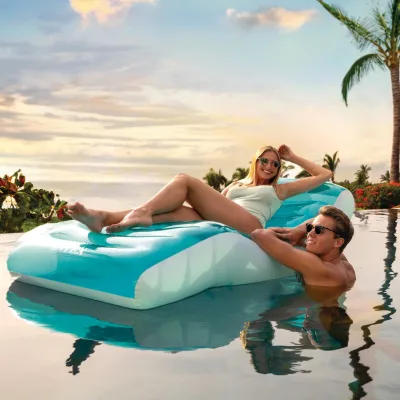 PVC Inflatable Lounge Chair Floating Bed Water Leisure Sofa Floating Pad Portable Water Lounge Chair-Customizable Color & Size