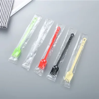 PS Fruit Tea Drink Fork Coffee Spoon with Long Handle