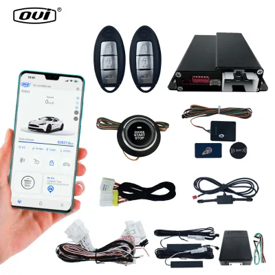 OVI 8100 Smart Car Key System NFC Card Unlock GPS Tracking Remote Start Keyless Go for Nissan Sylphy Push Button Start Kit