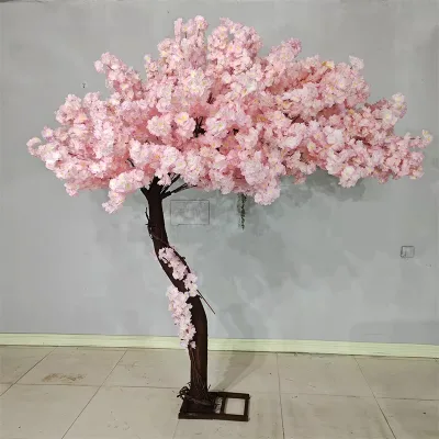 Faux Tabletop Hot Pink White Artificial Cherry Blossom Tree Bright Pink Tabletop Christmas Tree Centerpiece for Wedding Decor