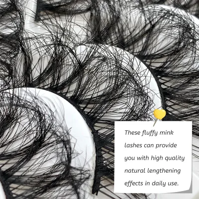 European American Feather Semi-Hand Made Black Cotton Band Messy Fried Hair Curly Thick Fluffy Artificial Imitation Mink