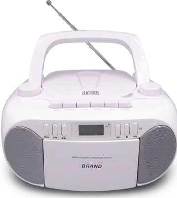 Portable Boombox CD Player with AM/FM Radio and Cassette Feature