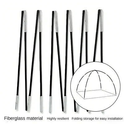 High-Elastic Fiberglass Hollow Adjustable Length Folding Tent Poles Resistant Cracking Universal Fit Outdoor Canopy Tent