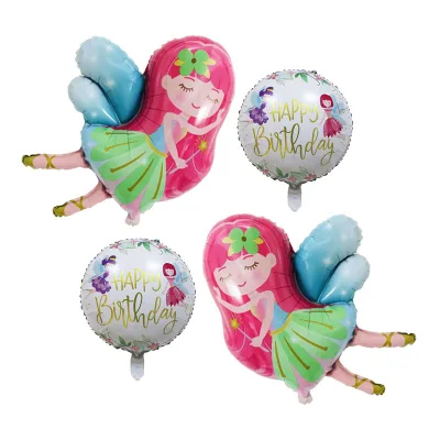 18 Inch Fairy Angel Foil Balloons, Little Princess Themed Mylar Balloons for Birthday Party Decorations Wholesale