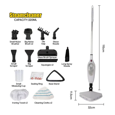 Bulk Order 320ML Steam Cleaning Mop with Detachable Head and Multi Nozzle Set for Large Scale Procurement