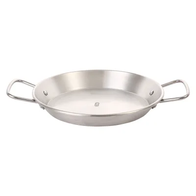 Restaurant Equipment Commercial Stainless Steel  Seafood Paella Pan for Cooking Non Stick Pan
