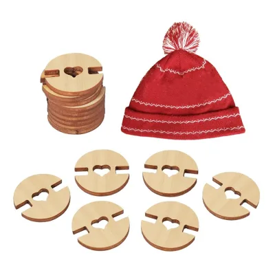 Wood Pom Poms Buttons for Hats, Handmade Buttons Removable Love Button for Knitting Beanies Caps DIY Craft Decoration