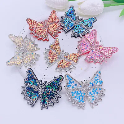 New Design Butterfly Pattern Rhinestone Patches Handmade Colorful Sew on Crystal Patches DIY Rhinestone Patch for Shoes