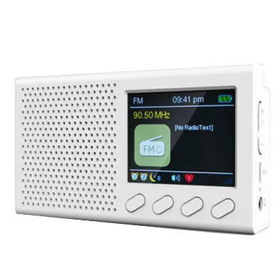 Easy White Portable Lcd Clock Alarm Wake up Rechargeable Hifi Wireless Charger Band 3 Fm/Am TF Dab Portable Radio