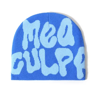 Winter Beanie All Over Print Y2K Beanie Letter Jacquard Beanie Hat With Custom Logo Warm Knitted Hats Fashion Cold Hat